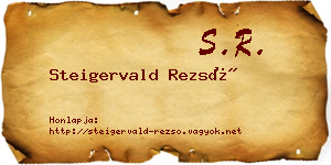 Steigervald Rezső névjegykártya